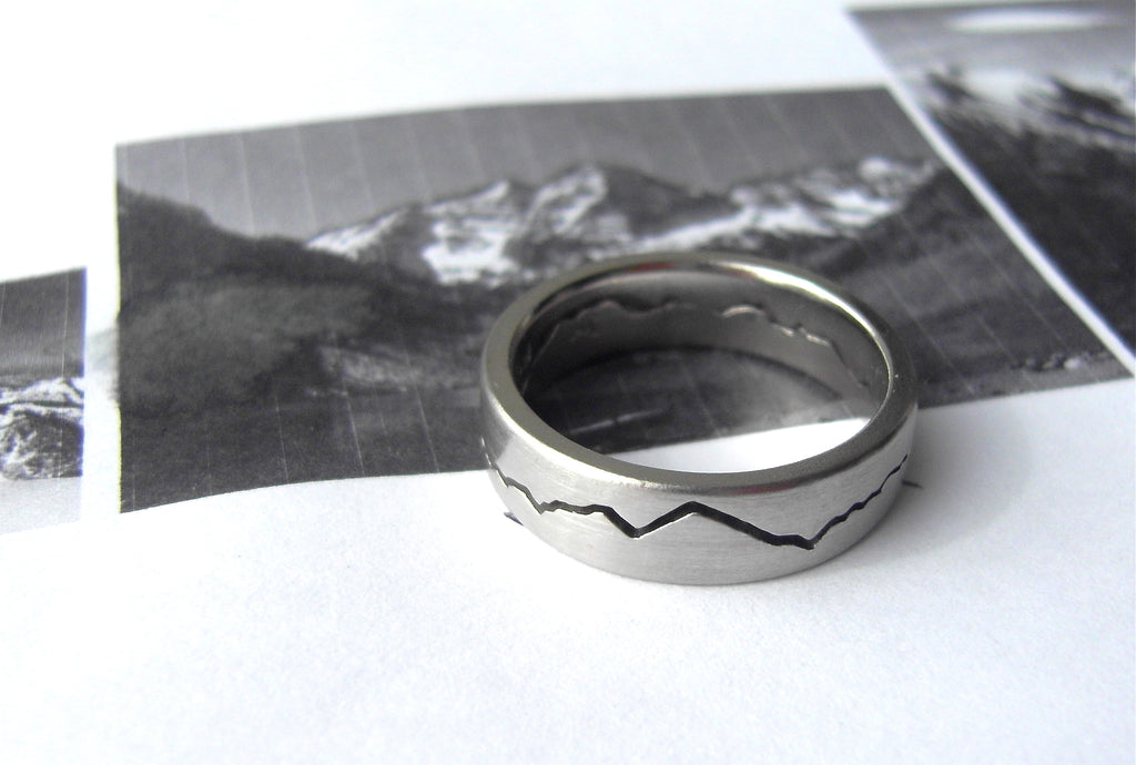 Send a photo of your favorite mountain and Michelle will use that for your custom mountain ring design.  Handmade to order