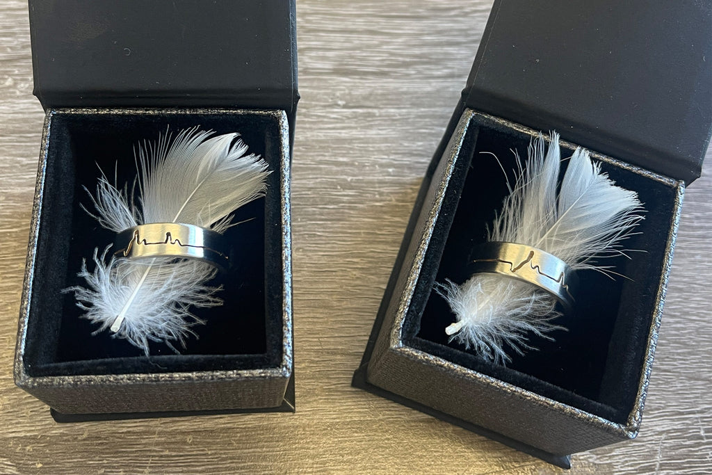 EKG Heartbeat ring set 