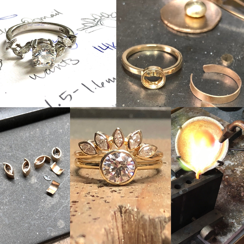 custom heirloom jeweler, womens wedding ring, recycled gold wedding band, custom heirloom jewelry