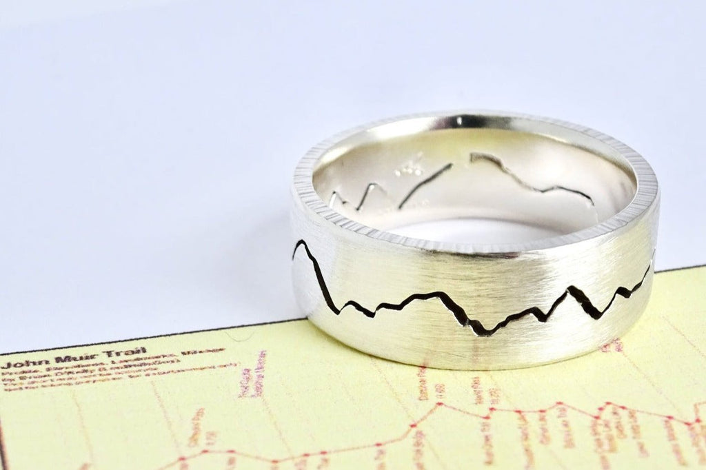 John Muir Mountain Ring handmade to order with your choice of recycled materials.   