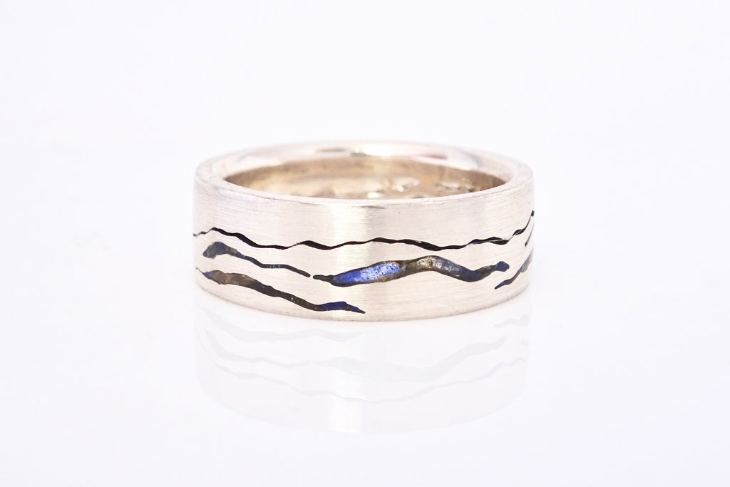 A combination of sea and sky, two of Michelle's inspiration behind this bespoke ring