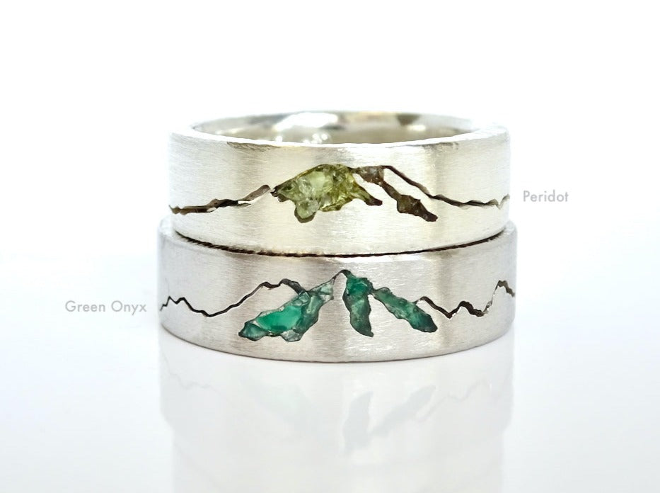 Michelle Lenae signature Summit Rings contain your choice of gemstone inlay