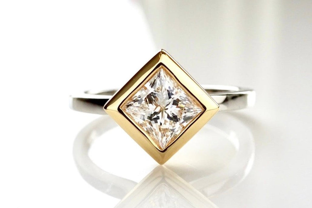 Princess Cut  Diamond Solitaire Engagement Ring 