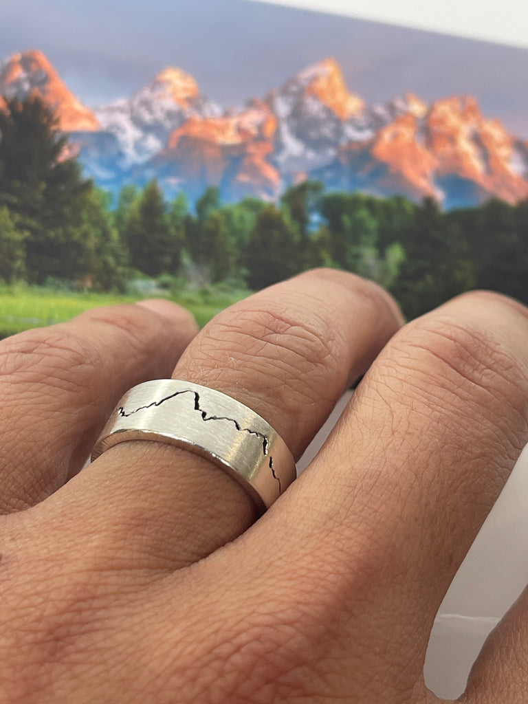 Teton Modern Mountain Ring handcrafted and made to order.